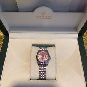 Rolex Datejust Pink and Silver Watch